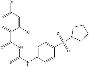 N-(2,4-dichlorobenzoyl)-N'-[4-(1-pyrrolidinylsulfonyl)phenyl]thiourea Struktur