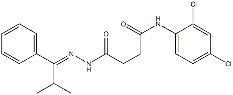 N-(2,4-dichlorophenyl)-4-{2-[(E)-2-methyl-1-phenylpropylidene]hydrazino}-4-oxobutanamide Struktur