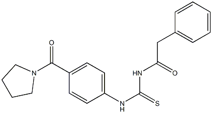 N-(2-phenylacetyl)-N'-[4-(1-pyrrolidinylcarbonyl)phenyl]thiourea Struktur