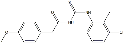 N-(3-chloro-2-methylphenyl)-N'-[2-(4-methoxyphenyl)acetyl]thiourea Struktur