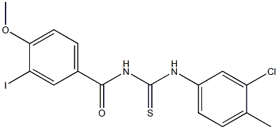 N-(3-chloro-4-methylphenyl)-N'-(3-iodo-4-methoxybenzoyl)thiourea Struktur