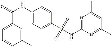 N-(4-{[(4,6-dimethyl-2-pyrimidinyl)amino]sulfonyl}phenyl)-3-methylbenzamide Struktur