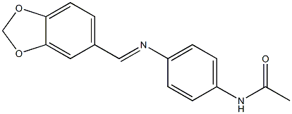 N-(4-{[(E)-1,3-benzodioxol-5-ylmethylidene]amino}phenyl)acetamide Struktur