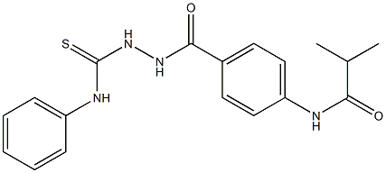 N-(4-{[2-(anilinocarbothioyl)hydrazino]carbonyl}phenyl)-2-methylpropanamide Struktur