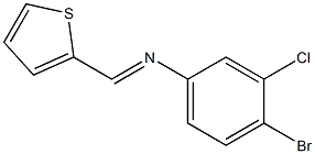 4-bromo-3-chloro-N-[(E)-2-thienylmethylidene]aniline Struktur