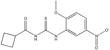 N-(cyclobutylcarbonyl)-N'-(2-methoxy-5-nitrophenyl)thiourea Struktur