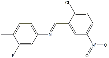 N-[(E)-(2-chloro-5-nitrophenyl)methylidene]-N-(3-fluoro-4-methylphenyl)amine Struktur