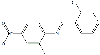 N-[(E)-(2-chlorophenyl)methylidene]-N-(2-methyl-4-nitrophenyl)amine Struktur