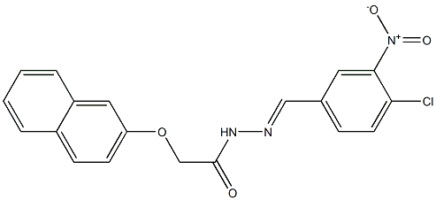 N'-[(E)-(4-chloro-3-nitrophenyl)methylidene]-2-(2-naphthyloxy)acetohydrazide Struktur