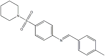 N-[(E)-(4-methylphenyl)methylidene]-N-[4-(1-piperidinylsulfonyl)phenyl]amine Struktur