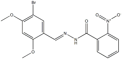 N'-[(E)-(5-bromo-2,4-dimethoxyphenyl)methylidene]-2-nitrobenzohydrazide Struktur