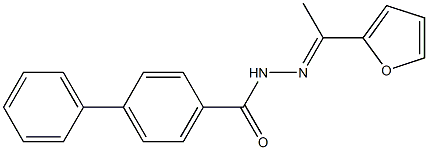 N'-[(E)-1-(2-furyl)ethylidene][1,1'-biphenyl]-4-carbohydrazide Struktur