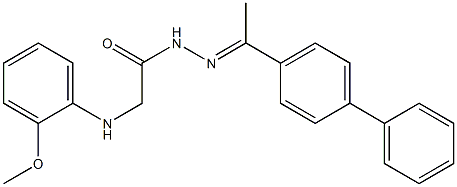 N'-[(E)-1-[1,1'-biphenyl]-4-ylethylidene]-2-(2-methoxyanilino)acetohydrazide Struktur