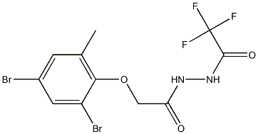 N'-[2-(2,4-dibromo-6-methylphenoxy)acetyl]-2,2,2-trifluoroacetohydrazide Struktur