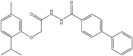 N'-[2-(2-isopropyl-5-methylphenoxy)acetyl][1,1'-biphenyl]-4-carbohydrazide Struktur