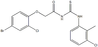 N-[2-(4-bromo-2-chlorophenoxy)acetyl]-N'-(3-chloro-2-methylphenyl)thiourea Struktur