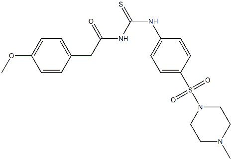 N-[2-(4-methoxyphenyl)acetyl]-N'-{4-[(4-methyl-1-piperazinyl)sulfonyl]phenyl}thiourea Struktur