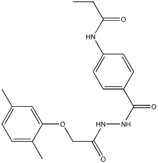 N-[4-({2-[2-(2,5-dimethylphenoxy)acetyl]hydrazino}carbonyl)phenyl]propanamide Struktur