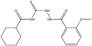 N-{[2-(2-methoxybenzoyl)hydrazino]carbothioyl}cyclohexanecarboxamide Struktur