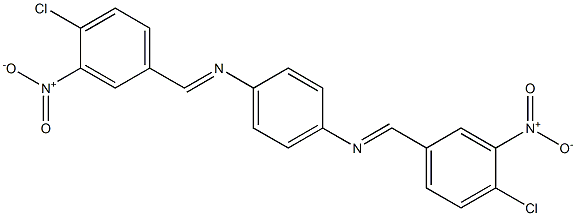 N-[(E)-(4-chloro-3-nitrophenyl)methylidene]-N-(4-{[(E)-(4-chloro-3-nitrophenyl)methylidene]amino}phenyl)amine Struktur