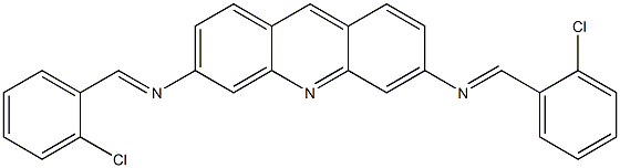 N-[(E)-(2-chlorophenyl)methylidene]-N-(6-{[(E)-(2-chlorophenyl)methylidene]amino}-3-acridinyl)amine Struktur