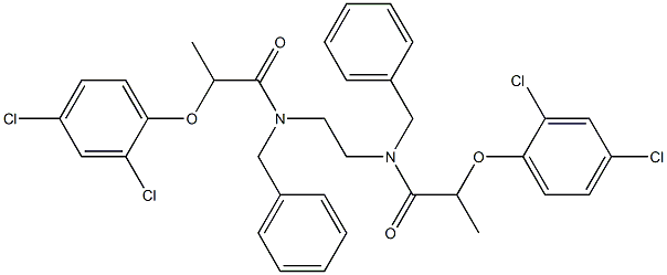 N-benzyl-N-(2-{benzyl[2-(2,4-dichlorophenoxy)propanoyl]amino}ethyl)-2-(2,4-dichlorophenoxy)propanamide Struktur