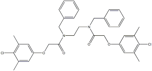 N-benzyl-N-(2-{benzyl[2-(4-chloro-3,5-dimethylphenoxy)acetyl]amino}ethyl)-2-(4-chloro-3,5-dimethylphenoxy)acetamide Struktur