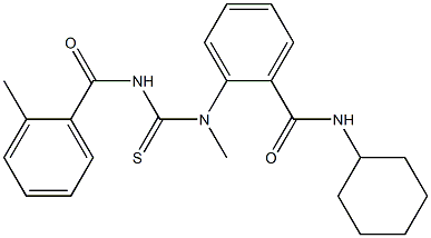 N-cyclohexyl-2-(methyl{[(2-methylbenzoyl)amino]carbothioyl}amino)benzamide Struktur