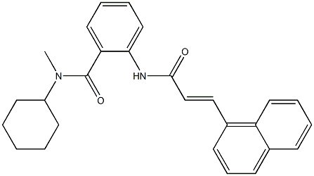 N-cyclohexyl-N-methyl-2-{[(E)-3-(1-naphthyl)-2-propenoyl]amino}benzamide Struktur