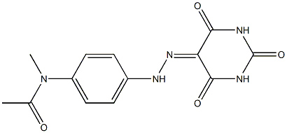 N-methyl-N-(4-{2-[2,4,6-trioxotetrahydro-5(2H)-pyrimidinylidene]hydrazino}phenyl)acetamide Struktur