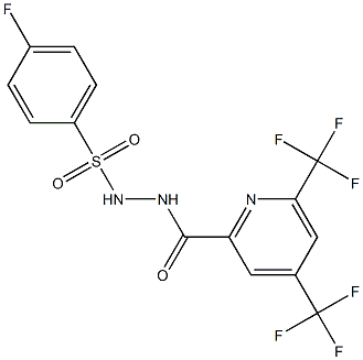 N'-{[4,6-bis(trifluoromethyl)-2-pyridinyl]carbonyl}-4-fluorobenzenesulfonohydrazide Struktur