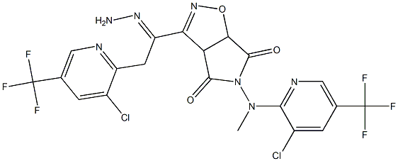 3-{2-[3-chloro-5-(trifluoromethyl)-2-pyridinyl]ethanehydrazonoyl}-5-[[3-chloro-5-(trifluoromethyl)-2-pyridinyl](methyl)amino]-3aH-pyrrolo[3,4-d]isoxazole-4,6(5H,6aH)-dione Struktur