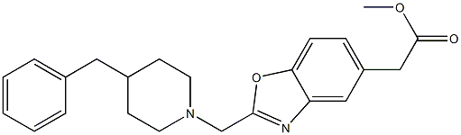 methyl 2-{2-[(4-benzylpiperidino)methyl]-1,3-benzoxazol-5-yl}acetate Struktur