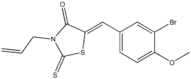 3-allyl-5-[(Z)-(3-bromo-4-methoxyphenyl)methylidene]-2-thioxo-1,3-thiazolan-4-one Struktur