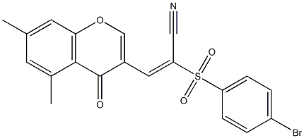 (E)-2-[(4-bromophenyl)sulfonyl]-3-(5,7-dimethyl-4-oxo-4H-chromen-3-yl)-2-propenenitrile Struktur