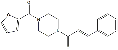 (E)-1-[4-(2-furylcarbonyl)piperazino]-3-phenyl-2-propen-1-one Struktur