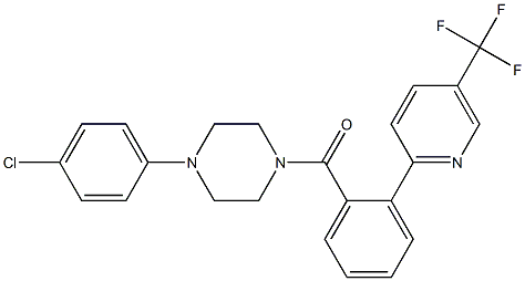 [4-(4-chlorophenyl)piperazino]{2-[5-(trifluoromethyl)-2-pyridinyl]phenyl}methanone Struktur