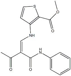 methyl 3-{[(Z)-2-(anilinocarbonyl)-3-oxo-1-butenyl]amino}-2-thiophenecarboxylate Struktur