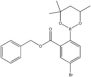 Benzyl 5-bromo-2-(4,4,6-trimethyl-1,3,2-dioxaborinan-2-yl)benzoate Struktur