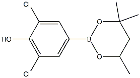 2,6-Dichloro-4-(4,4,6-trimethyl-1,3,2-dioxaborinane-2-yl)phenol Struktur