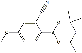 5-Methoxy-2-(4,4,6-trimethyl-1,3,2-dioxaborinan-2-yl)benzonitrile Struktur