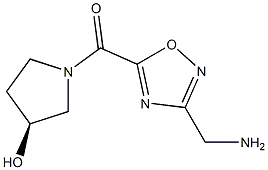 (3S)-1-{[3-(aminomethyl)-1,2,4-oxadiazol-5-yl]carbonyl}pyrrolidin-3-ol Struktur