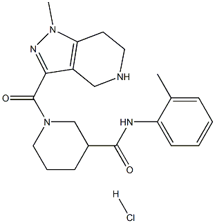 N-(2-methylphenyl)-1-[(1-methyl-4,5,6,7-tetrahydro-1H-pyrazolo[4,3-c]pyridin-3-yl)carbonyl]piperidine-3-carboxamide hydrochloride Struktur