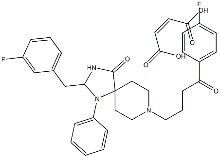 8-[4-(4-Fluorophenyl)-4-oxobutyl]-(3-fluorobenzyl-1-phenyl)-1,3,8-triazaspiro[4,5]decan-4-one maleate Struktur