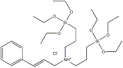 (styrylmethyl)bis(triethoxysilylpropyl)ammonium chloride,40% in ethanol Struktur