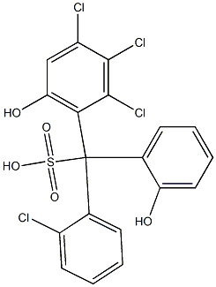 (2-Chlorophenyl)(2,3,4-trichloro-6-hydroxyphenyl)(2-hydroxyphenyl)methanesulfonic acid Struktur