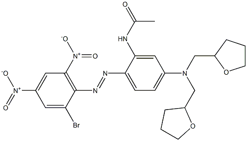 2-Acetylamino-2'-bromo-4-[bis(tetrahydrofuran-2-ylmethyl)amino]-4',6'-dinitroazobenzene Struktur