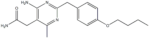 6-Amino-2-(4-butoxybenzyl)-4-methyl-5-pyrimidineacetamide Struktur