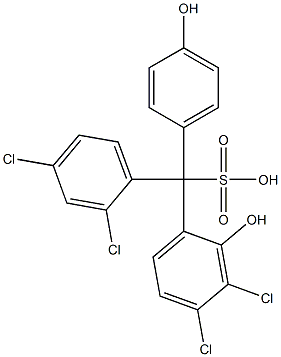 (2,4-Dichlorophenyl)(3,4-dichloro-2-hydroxyphenyl)(4-hydroxyphenyl)methanesulfonic acid Struktur