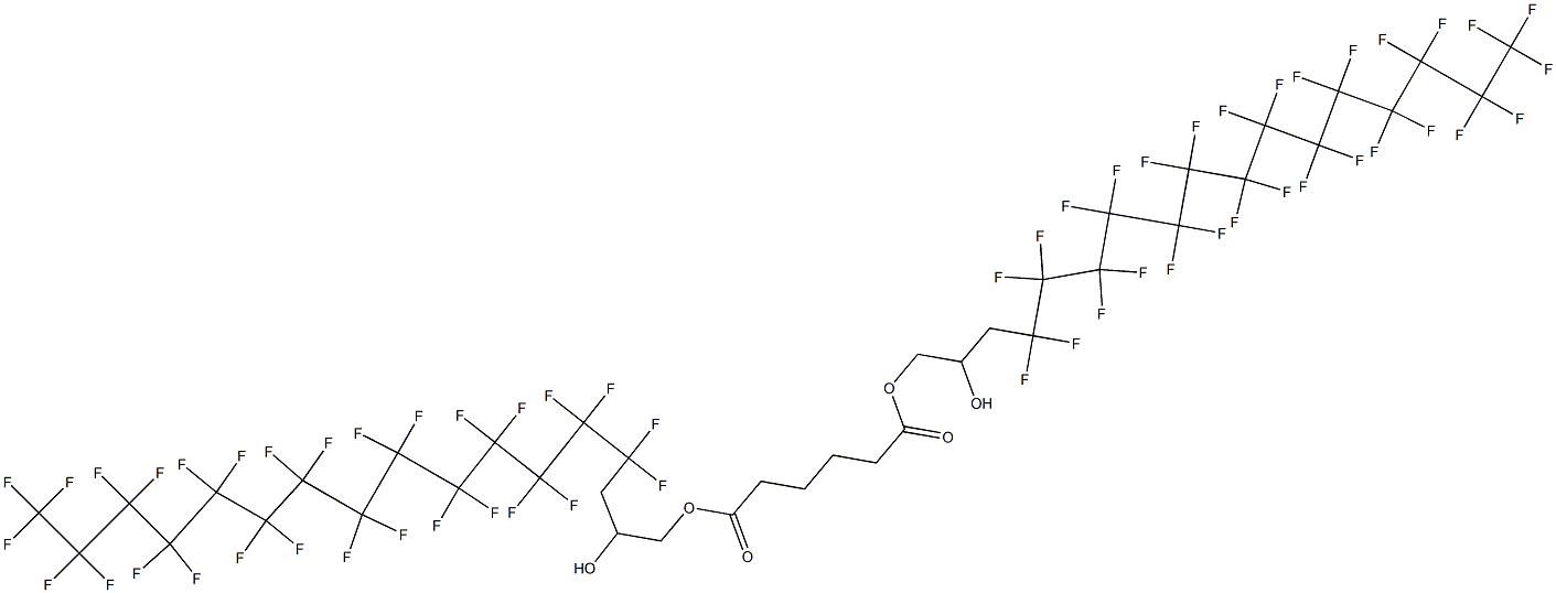 Adipic acid bis(4,4,5,5,6,6,7,7,8,8,9,9,10,10,11,11,12,12,13,13,14,14,15,15,16,16,17,17,17-nonacosafluoro-2-hydroxyheptadecyl) ester Struktur